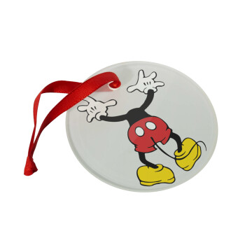 Mickey hide..., Χριστουγεννιάτικο στολίδι γυάλινο 9cm
