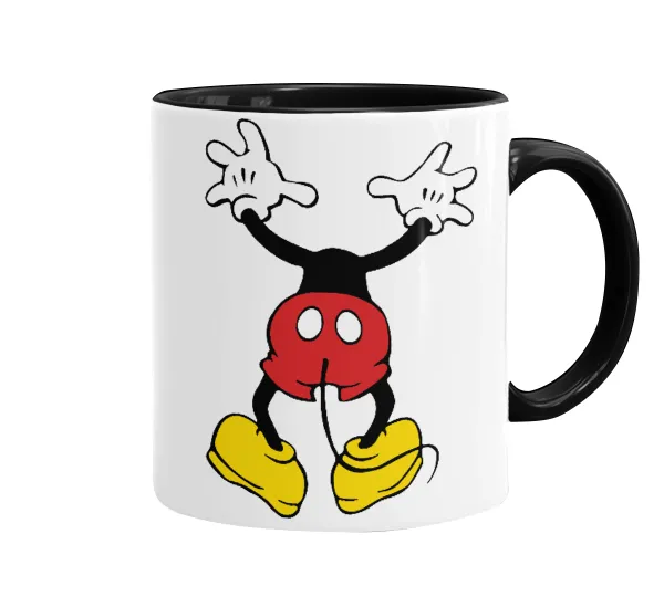 Mickey hide... — Κούπα χρωματιστή μαύρη, κεραμική, 330ml