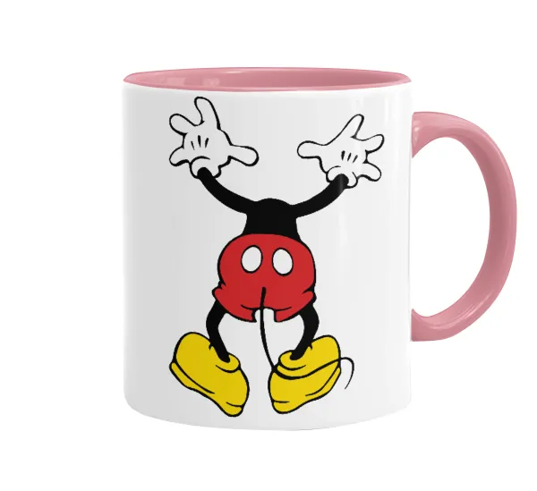 Mickey hide... — Κούπα χρωματιστή ροζ, κεραμική, 330ml