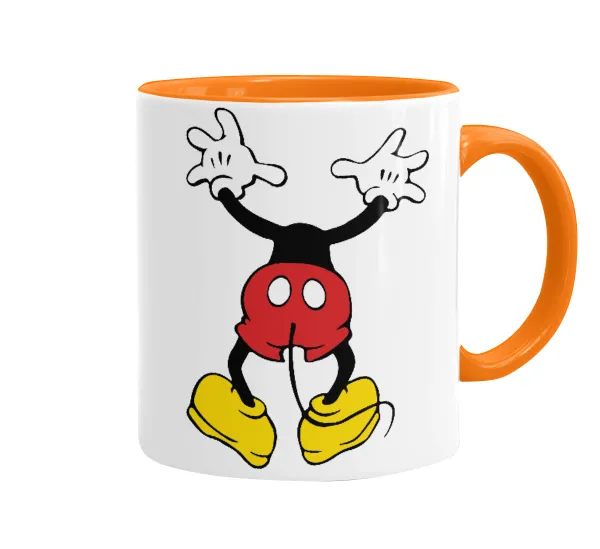 Mickey hide... — Κούπα χρωματιστή πορτοκαλί, κεραμική, 330ml