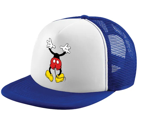 Mickey hide... — Καπέλο παιδικό Soft Trucker με Δίχτυ ΜΠΛΕ/ΛΕΥΚΟ (POLYESTER, ΠΑΙΔΙΚΟ, ONE SIZE)