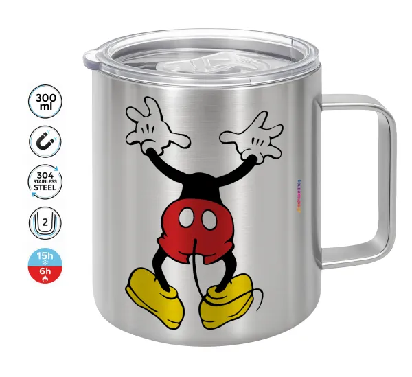 Mickey hide... — Double-walled stainless steel mug 300ml with temperature-retaining lid