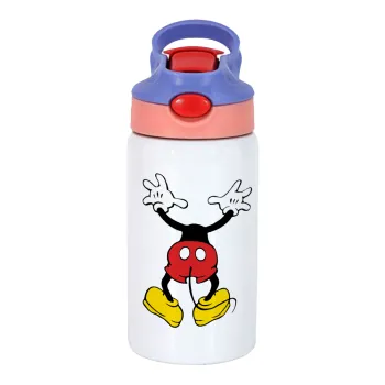 Mickey hide..., Παιδικό παγούρι θερμό, ανοξείδωτο, με καλαμάκι ασφαλείας, ροζ/μωβ (350ml)