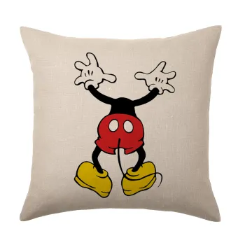 Mickey hide..., Μαξιλάρι καναπέ ΛΙΝΟ 40x40cm περιέχεται το  γέμισμα