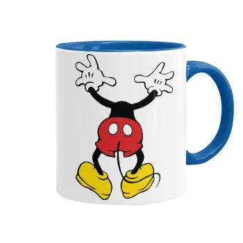 Mickey hide..., Mug colored blue, ceramic, 330ml