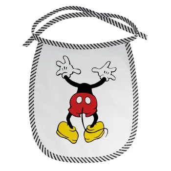 Mickey hide..., Σαλιάρα μωρού αλέκιαστη με κορδόνι Μαύρη