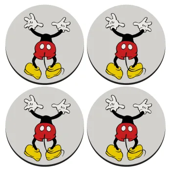 Mickey hide..., ΣΕΤ 4 Σουβέρ ξύλινα στρογγυλά (9cm)