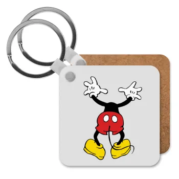 Mickey hide..., Μπρελόκ Ξύλινο τετράγωνο MDF