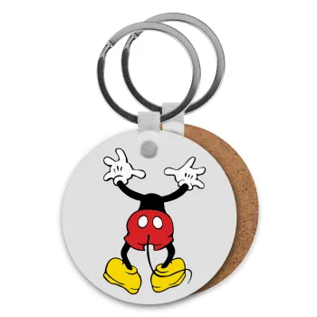 Mickey hide..., Μπρελόκ Ξύλινο στρογγυλό MDF Φ5cm