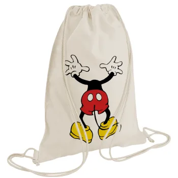Mickey hide..., Τσάντα πλάτης πουγκί GYMBAG natural (28x40cm)