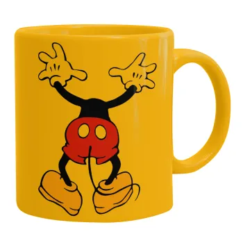 Mickey hide..., Ceramic coffee mug yellow, 330ml