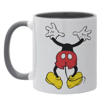 Mickey hide..., Κούπα χρωματιστή γκρι, κεραμική, 330ml