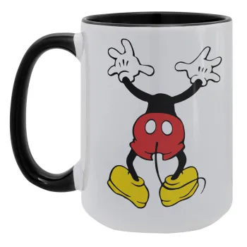 Mickey hide..., Κούπα Mega 15oz, κεραμική Μαύρη, 450ml