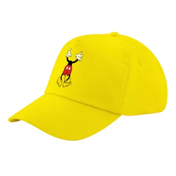 Mickey hide..., Child's Baseball Cap, 100% Cotton Twill, Yellow (COTTON, CHILD, UNISEX, ONE SIZE)