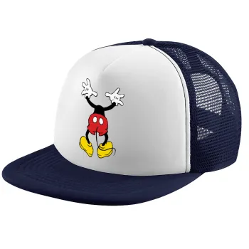 Mickey hide..., Adult Soft Trucker Hat with Dark Blue/White Mesh (POLYESTER, ADULT, UNISEX, ONE SIZE)