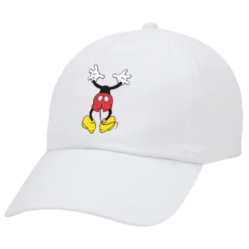 Mickey hide..., Καπέλο Ενηλίκων Baseball Λευκό 5-φύλλο (POLYESTER, ΕΝΗΛΙΚΩΝ, UNISEX, ONE SIZE)