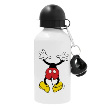Mickey hide..., Metal water bottle, White, aluminum 500ml