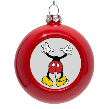Mickey hide..., Red Christmas tree ornament bauble 8cm