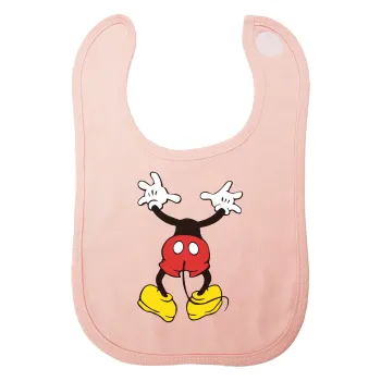 Mickey hide..., Σαλιάρα με Σκρατς ΡΟΖ 100% Organic Cotton (0-18 months)
