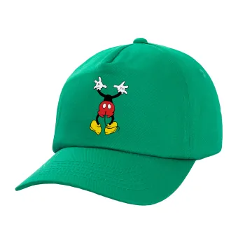 Mickey hide..., Children's Baseball Cap, 100% Cotton Twill, Green (COTTON, CHILDREN'S, UNISEX, ONE SIZE)