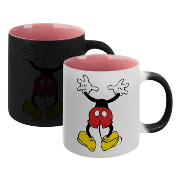 Mickey hide..., Κούπα Μαγική εσωτερικό ΡΟΖ, κεραμική 330ml που αλλάζει χρώμα με το ζεστό ρόφημα