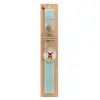 Easter Set, wooden keychain & aromatic flat Easter candle (30cm) (TURQUOISE)