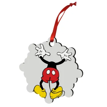Mickey hide..., Στολίδι Χριστουγεννιάτικο στολίδι snowflake ξύλινο 7.5cm