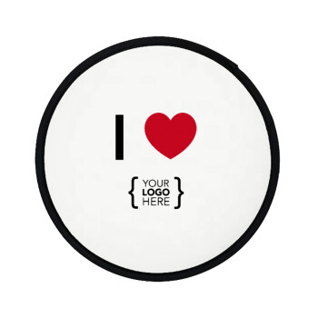 I Love {your logo here}, Βεντάλια υφασμάτινη αναδιπλούμενη με θήκη (20cm)