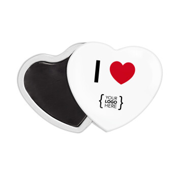 I Love {your logo here}, Μαγνητάκι καρδιά (57x52mm)