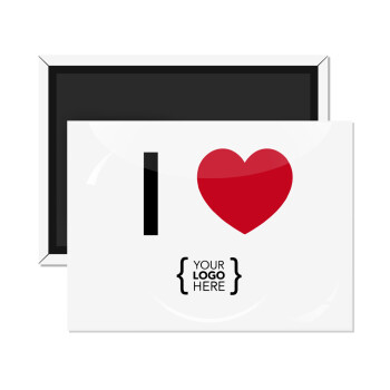 I Love {your logo here}, Ορθογώνιο μαγνητάκι ψυγείου διάστασης 9x6cm