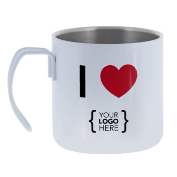 I Love {your logo here}, Mug Stainless steel double wall 400ml