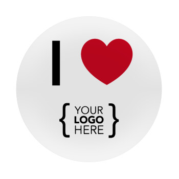 I Love {your logo here}, Mousepad Round 20cm