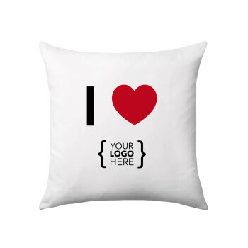 I Love {your logo here}, Μαξιλάρι καναπέ 40x40cm περιέχεται το  γέμισμα
