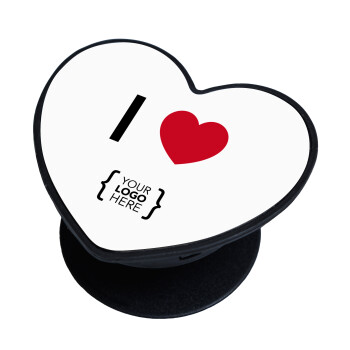 I Love {your logo here}, Phone Holders Stand  καρδιά Μαύρο Βάση Στήριξης Κινητού στο Χέρι
