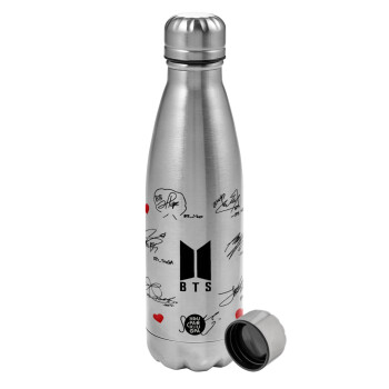 BTS signatures, Metallic water bottle, stainless steel, 750ml
