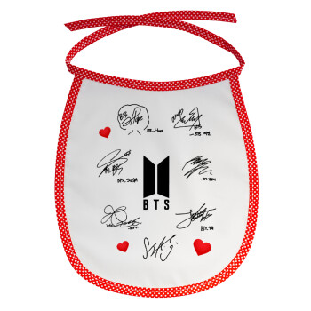BTS signatures, Σαλιάρα μωρού αλέκιαστη με κορδόνι Κόκκινη