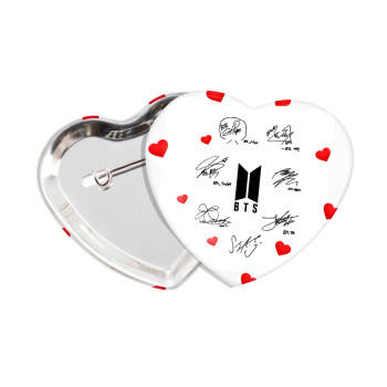 BTS signatures, Κονκάρδα παραμάνα καρδιά (57x52mm)