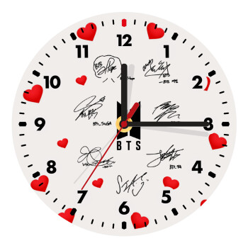 BTS signatures, Ρολόι τοίχου ξύλινο (20cm)