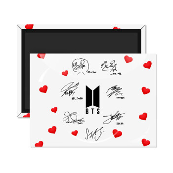 BTS signatures, Ορθογώνιο μαγνητάκι ψυγείου διάστασης 9x6cm