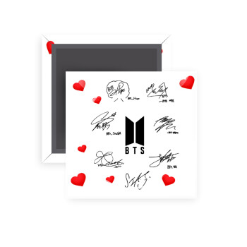 BTS signatures, Μαγνητάκι ψυγείου τετράγωνο διάστασης 5x5cm