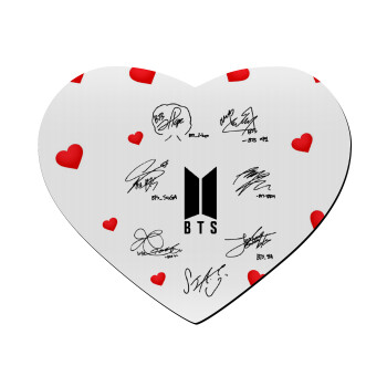 BTS signatures, Mousepad heart 23x20cm