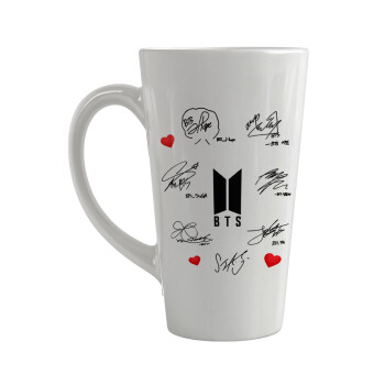 BTS signatures, Κούπα κωνική Latte Μεγάλη, κεραμική, 450ml
