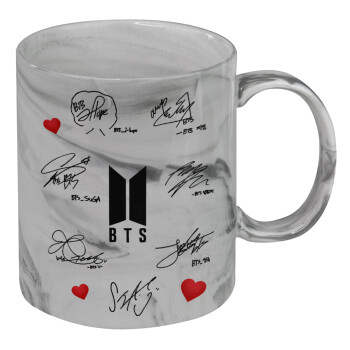 BTS signatures, Mug ceramic marble style, 330ml
