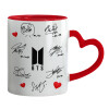 Mug heart red handle, ceramic, 330ml