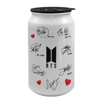 BTS signatures, Κούπα ταξιδιού μεταλλική με καπάκι (tin-can) 500ml