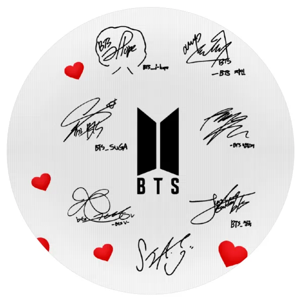 BTS signatures — Mousepad Στρογγυλό 20cm