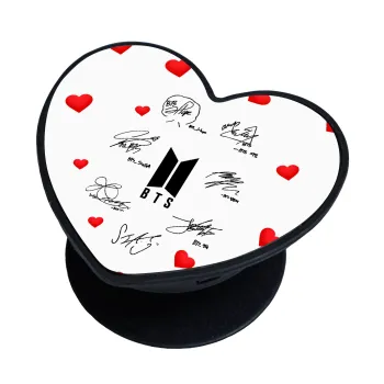 BTS signatures, Phone Holders Stand  καρδιά Μαύρο Βάση Στήριξης Κινητού στο Χέρι