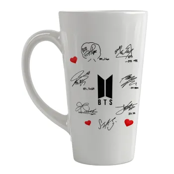 BTS signatures, Κούπα κωνική Latte Μεγάλη, κεραμική, 450ml