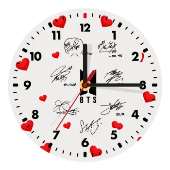 BTS signatures, Ρολόι τοίχου ξύλινο (20cm)