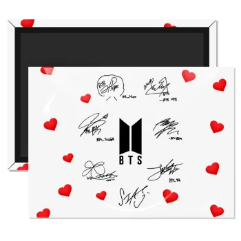 BTS signatures, Ορθογώνιο μαγνητάκι ψυγείου διάστασης 9x6cm